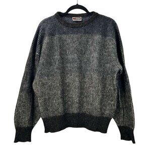 VTG Samband of Iceland Men's S 100% Pure New Wool Elbow Patch Crew Neck Sweater